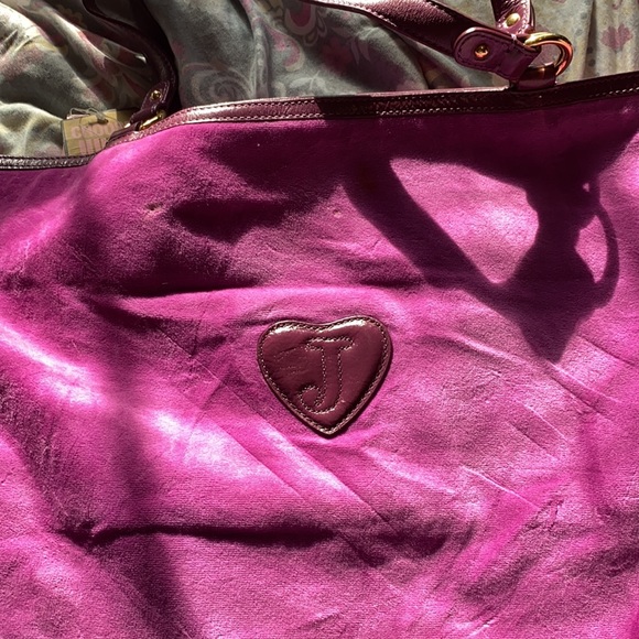 Vintage juicy couture tote bag handbag lap top bag large New with defects purple - Picture 6 of 9